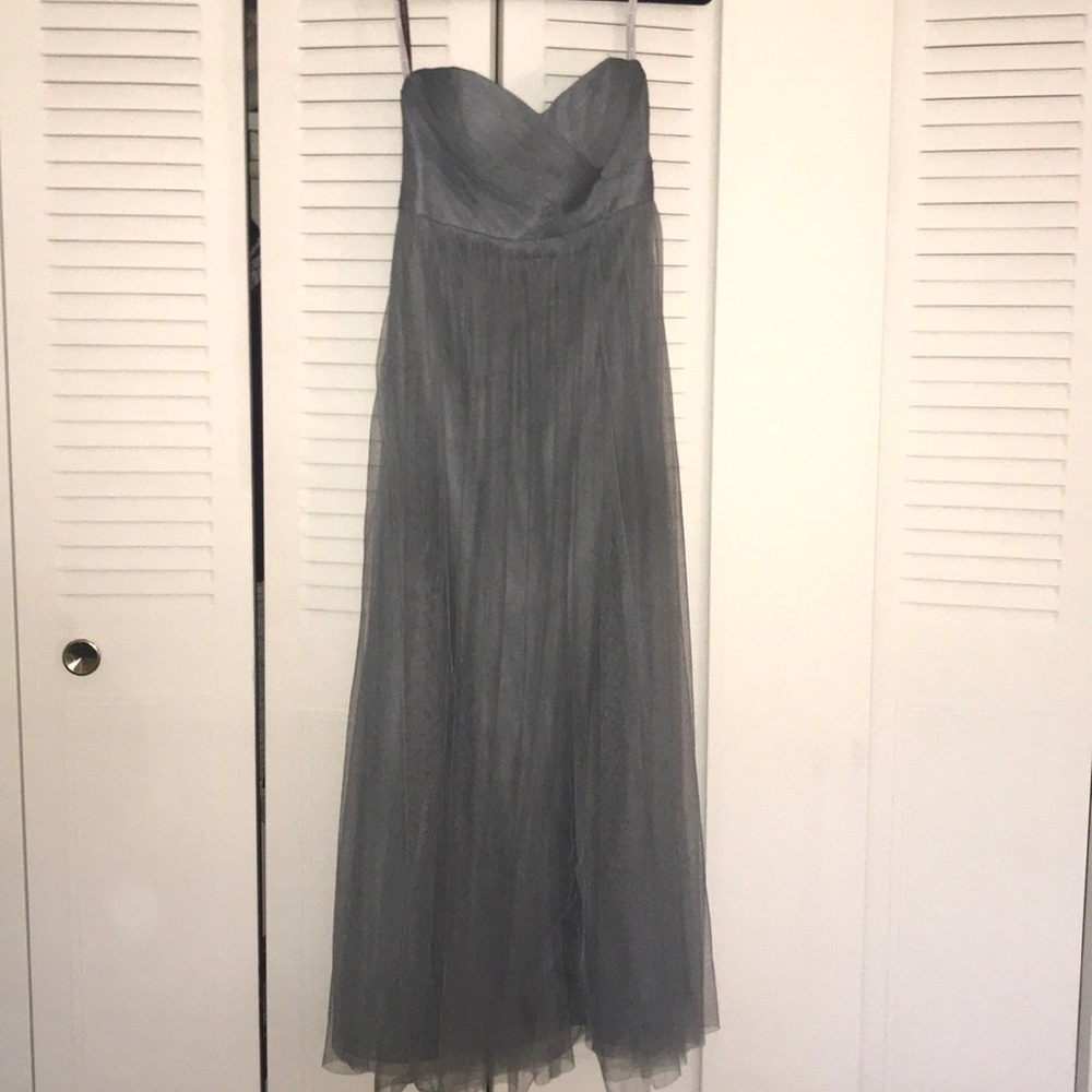 Jenny Yoo Strapless Blue-Gray Gown / Bridesmaid